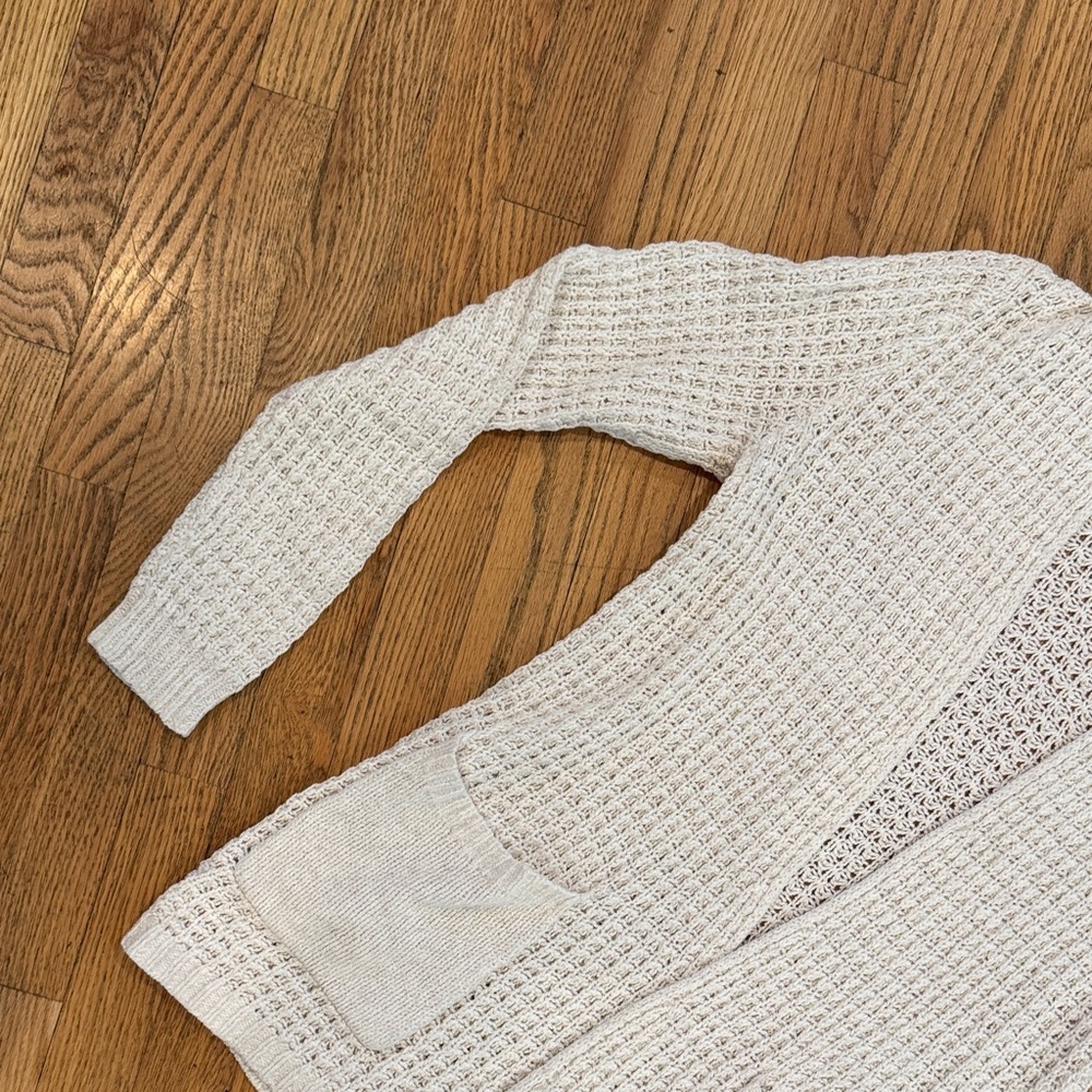 Eddie Bauer Cream Textured Knit Cardigan - Picture 4 of 12